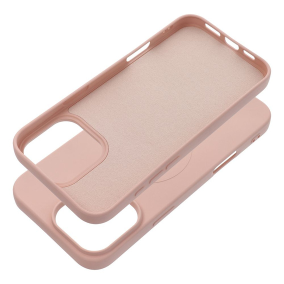Etui do MagSafe ERBORD Silicone Mag Cover do iPhone 16 Pro Max, różowe + Szkło Hartowane 9H