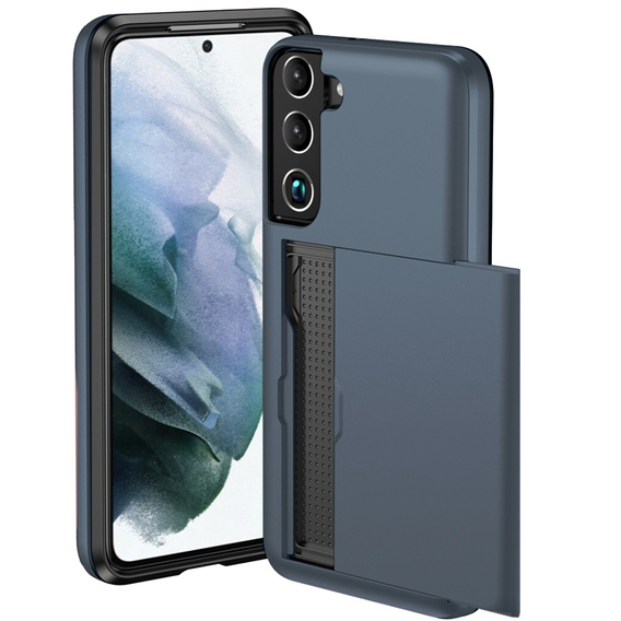 Etui do Samsung Galaxy S22, Sliding Card Holder, granatowe