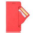 Etui z klapką do Oppo A98 5G, Card Slot, czerwone