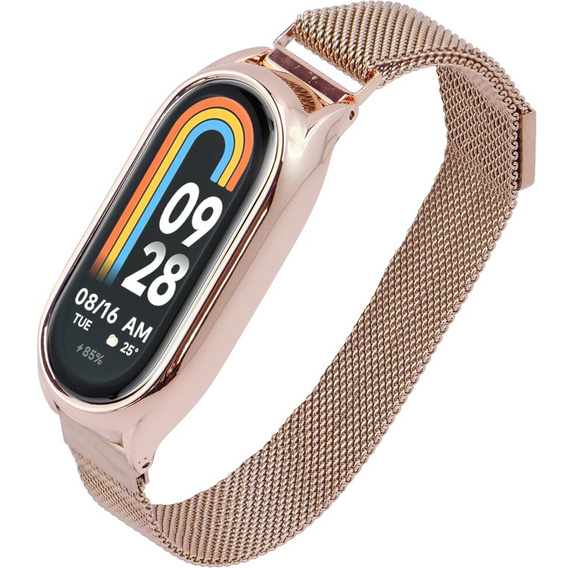 Pasek Bransoleta Milanese do Xiaomi Smart Band 10 / 9 / 8, Różowe złoto