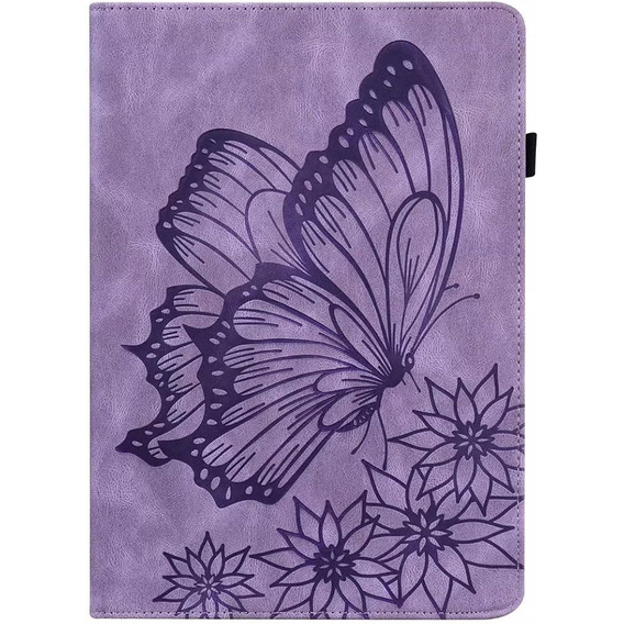 Etui do Samsung Galaxy Tab S10 Lite / S10 FE / S9 FE, Wallet Pen Slot, butterflies, Fioletowe