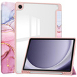 Stylowe etui do Samsung Galaxy Tab A9+ – Smartcase Hybrid Marble różowe