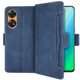 Etui z klapką do Oppo Reno8 T, Card Slot, niebieskie