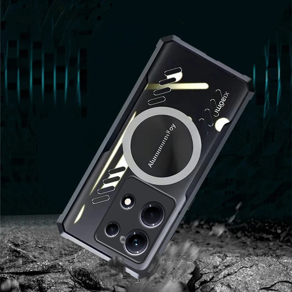 Etui do Infinix Note 40 Pro, z blaszką magnetyczne, przezroczyste / czarne