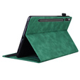 Etui biznesowe z eko-skóry do Samsung Galaxy Tab S10 Lite / S10 FE / S9 FE / S9 / S8 / S7 – zielone
