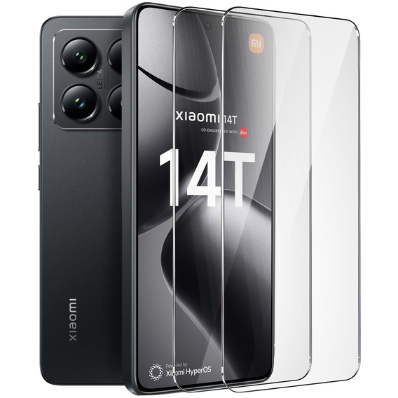 2x Szkło Hartowane do Xiaomi 14T / 14T Pro, ERBORD 9H Hard Glass, szybka