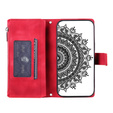 Etui z klapką do Xiaomi Redmi Note 13 Pro 4G / Xiaomi Redmi Note 14S / Xiaomi Poco M6 Pro 4G, Mandala, czerwone