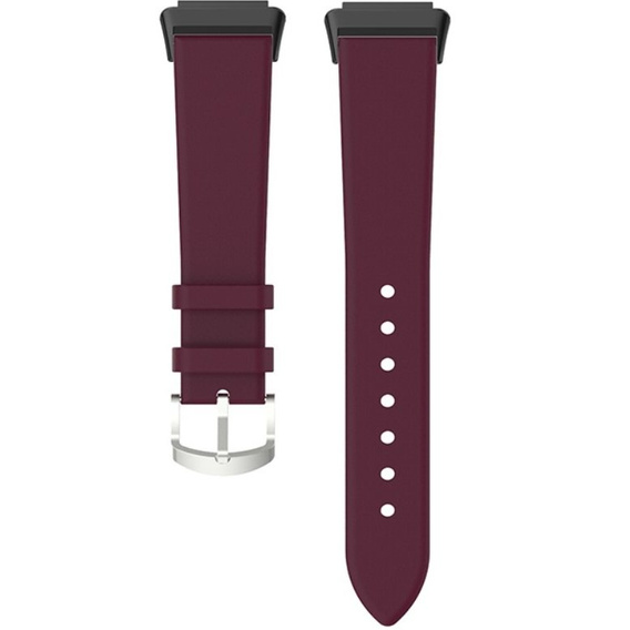 Pasek ze skóry naturalnej do Huawei Band 7, Burgundy