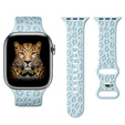 Pasek Silikonowy do Apple Watch 1/2/3/4/5/6/7/8/9/10/11/SE Ultra 1/2/3 42/44/45/46/49mm, Leopard, Turkusowy