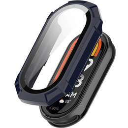 2w1 Etui + Szkło Hartowane do Xiaomi Smart Band 10 / 9 / 8, Granatowe