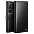 Etui z klapką do Samsung Galaxy S25 Ultra, QIALINO Leather Wallet, czarne