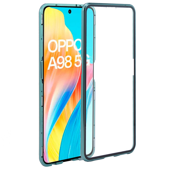 Etui do Oppo A98 5G, ERBORD Glass Armor Leather, niebieskie