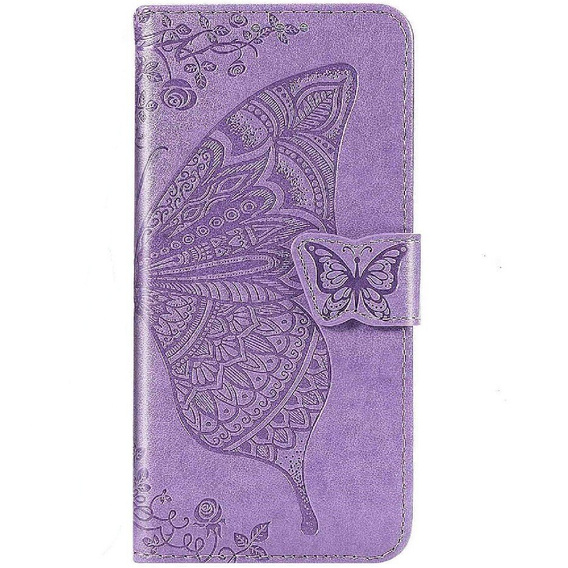 Etui z klapką do Realme Note 50, Butterfly, fioletowe