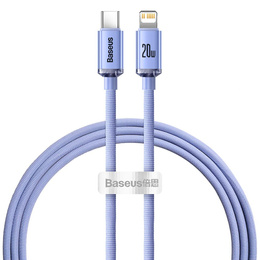 Baseus kabel Crystal Shine USB-C - Lightning 1,2 m 20W - fioletowy