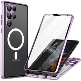 Etui Magnetic Dual Glass MagSafe do Samsung Galaxy S24 Ultra, fioletowe