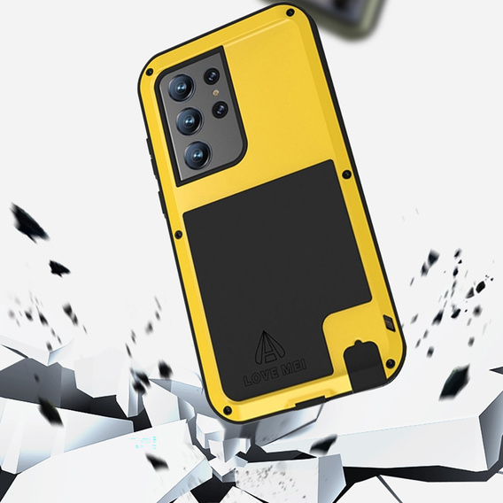 Etui Love Mei do Samsung Galaxy S23 Ultra, pancerne bez szkła, żółte