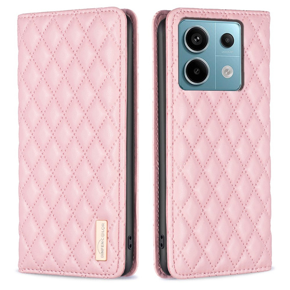 Etui z klapką do Xiaomi Redmi Note 13 Pro 4G, Wallet, BINFEN COLOR, różowe