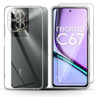 Etui cienkie do Realme C67 4G przezroczyste + Szkło 9H