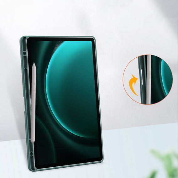 Etui do Samsung Galaxy Tab S9 FE+ Plus, Smartcase Hybrid, z miejscem na rysik, zielone