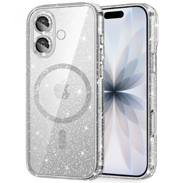 Etui do iPhone 17, ERBORD Glitter MagSafe, przezroczyste