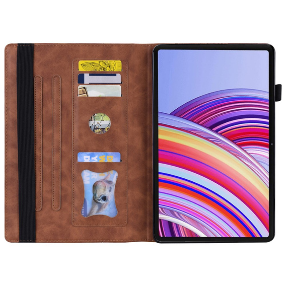 Etui do Xiaomi Redmi Pad Pro / Xiaomi Poco Pad, Classic, z miejscem na rysik, brązowe