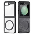 Etui DuxDucis do Samsung Galaxy Z Flip7 FE / Z Flip6, Aimo case, do MagSafe, przezroczyste / czarne
