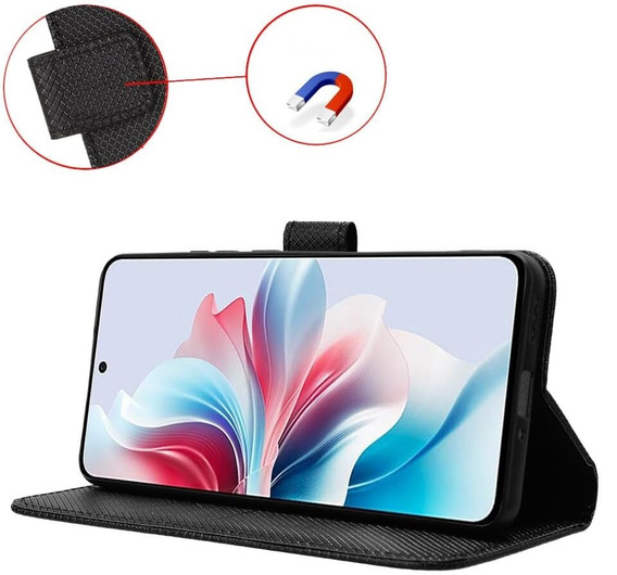 Etui z klapką do Oppo Reno 11F 5G, Wallet Smart Magnet, czarne