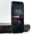 Etui Suteni MagSafe do iPhone 16 Pro – czarne, skórzane, magnetyczne, z funkcją podstawki