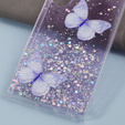 Etui do Samsung Galaxy S24 Ultra, Glitter Butterfly, fioletowe