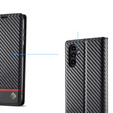 Etui z klapką do Samsung Galaxy A55, Carbon LC.IMEEKE, czarne