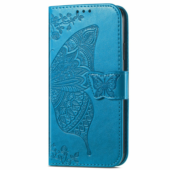 Etui z klapką do Motorola Moto G56 5G, Butterfly, niebieskie