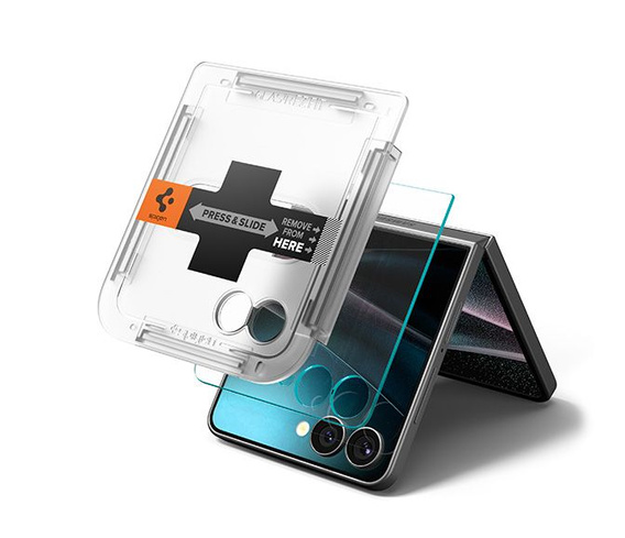 Szkło do etui + Aplikator Spigen Glas.tR EZ Fit HD 2-Pack do Samsung Galaxy Z Flip7