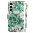 Etui z klapką do Samsung Galaxy A05s, Wallet, Flowers zielone