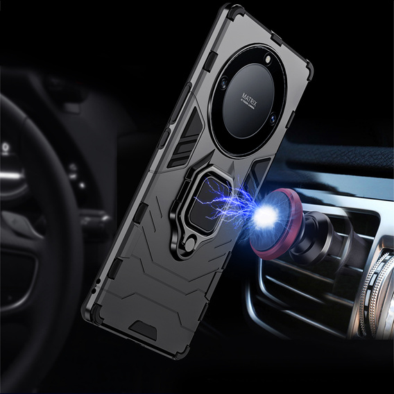 Etui do Honor Magic 5 Lite, Kickstand Ring, czarne