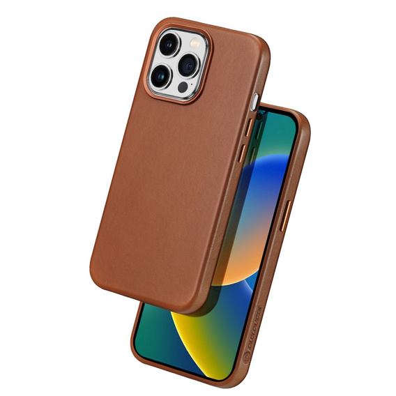 Etui do iPhone 14 Pro, Dux Ducis Max Naples, brązowe