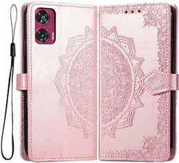 Etui z klapką do Motorola Edge 50 Fusion 5G, Mandala, różowe