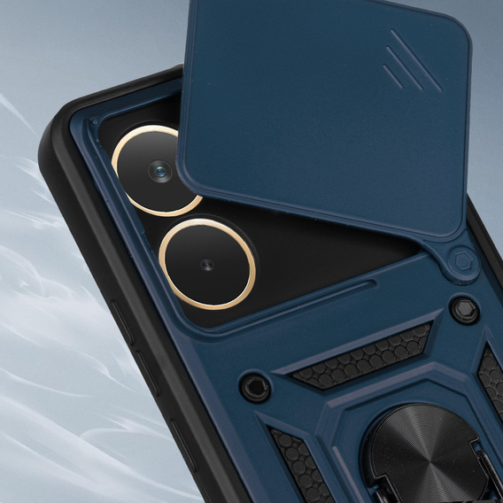 Etui pancerne do Oppo A5 Pro 5G, CamShield Slide, niebieskie