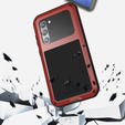 Etui Love Mei do Samsung Galaxy S23 Plus, pancerne ze szkłem, czerwone