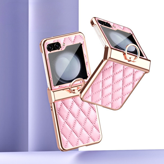 Etui do Samsung Galaxy Z Flip5 5G, Rhombus Grid, różowe