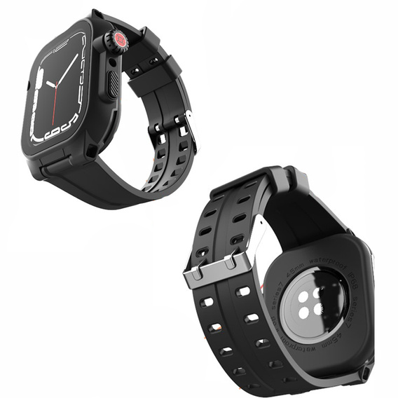 Etui SHELLBOX Waterproof IP68 do Apple Watch Series 7/8/9 45mm - Czarne