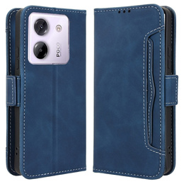Etui z klapką do Xiaomi Poco M7 Pro 5G, Card Slot, granatowe