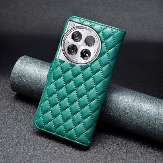 Etui z klapką do OnePlus 12 5G, Wallet, BINFEN COLOR, zielone