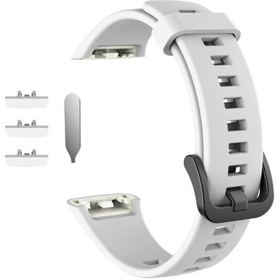 Pasek Silikonowy do Huawei Band 6 / Honor Band 6, Biały