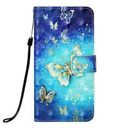 Etui Wallet do Samsung Galaxy A50/A50S/A30S, Light Spots Decor, Gold Butterfly