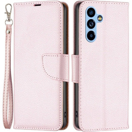 Etui z klapką do Samsung Galaxy A54 5G, Wallet Litchi Magnet, różowe rose gold