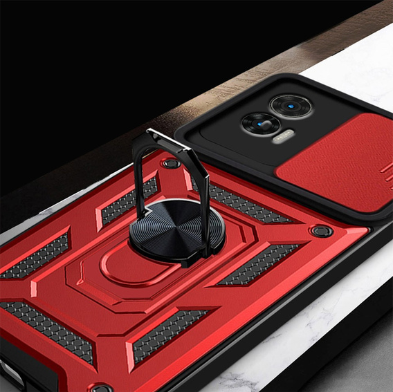 Etui pancerne do Motorola Edge 30 Neo 5G, CamShield Slide, czerwone