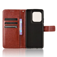 Etui z klapką do Motorola Edge 50 Ultra, Crazy Horse Wallet, brązowe