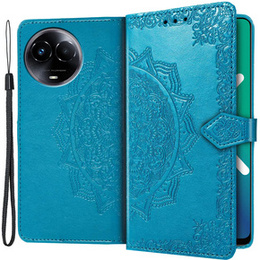 Etui z klapką do Realme 11 5G, Mandala, niebieskie