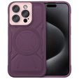 Etui do iPhone 15 Pro, ERBORD Armor Mag do MagSafe, bordowe