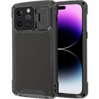 Etui do iPhone 14 Pro, CamShield Case, z podstawką, czarne